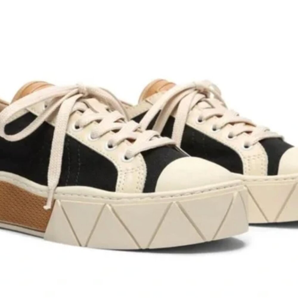SCHUTZ Black and Cream Women's Sneakers
